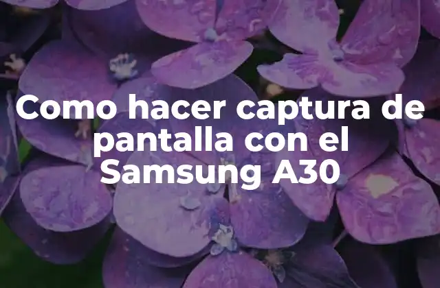 Como Hacer Captura de Pantalla con el Samsung A30