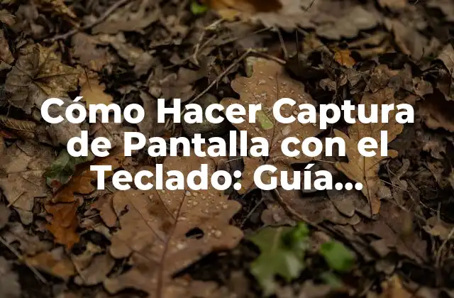 Cómo Hacer Captura de Pantalla con el Teclado: Guía Definitiva