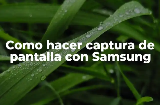 Como Hacer Captura de Pantalla con Samsung