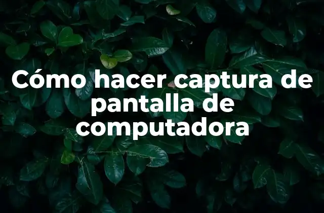 Cómo Hacer Captura de Pantalla de Computadora
