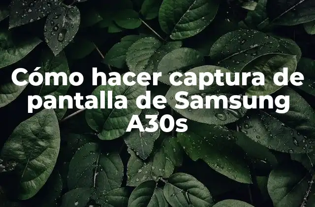 Cómo Hacer Captura de Pantalla de Samsung A30s