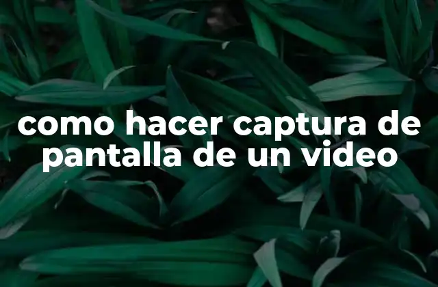 Como Hacer Captura de Pantalla de un Video