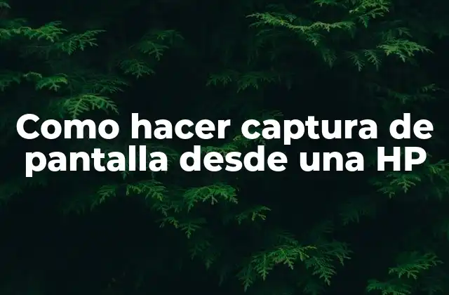 Como Hacer Captura de Pantalla desde una Hp
