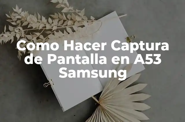 Como Hacer Captura de Pantalla en A53 Samsung