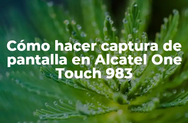 Cómo Hacer Captura de Pantalla en Alcatel One Touch 983