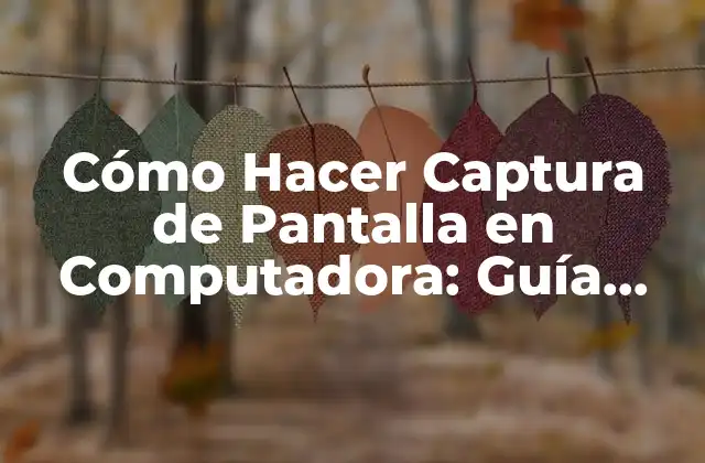 Cómo Hacer Captura de Pantalla en Computadora: Guía Detallada