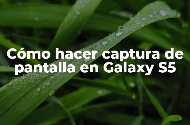 Cómo Hacer Captura de Pantalla en Galaxy S5