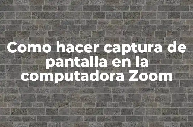 Como Hacer Captura de Pantalla en la Computadora Zoom