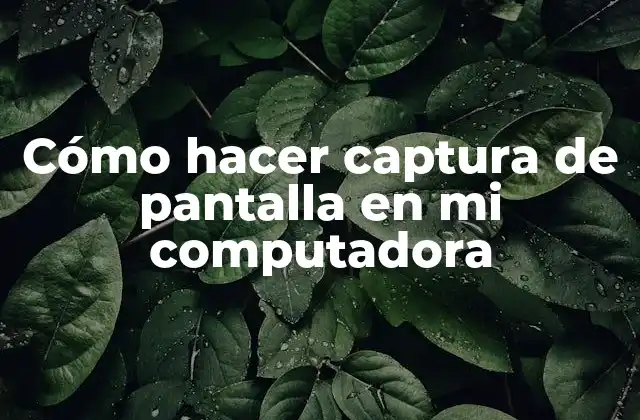 Cómo hacer captura de pantalla en mi computadora