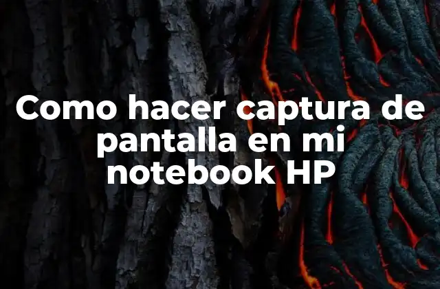 Como Hacer Captura de Pantalla en Mi Notebook Hp