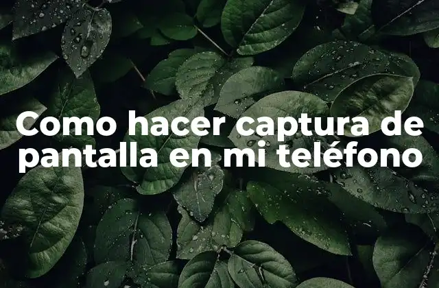 Como Hacer Captura de Pantalla en Mi Teléfono