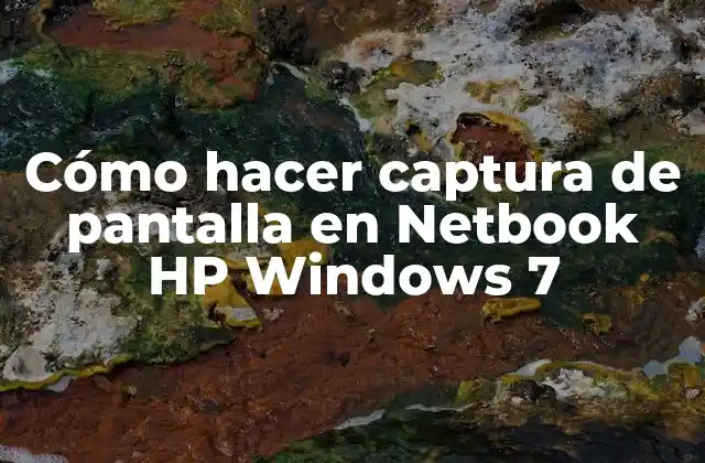 Cómo Hacer Captura de Pantalla en Netbook Hp Windows 7