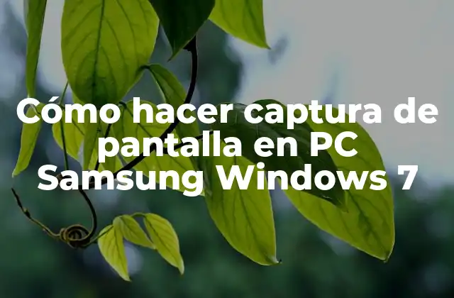Cómo Hacer Captura de Pantalla en Pc Samsung Windows 7