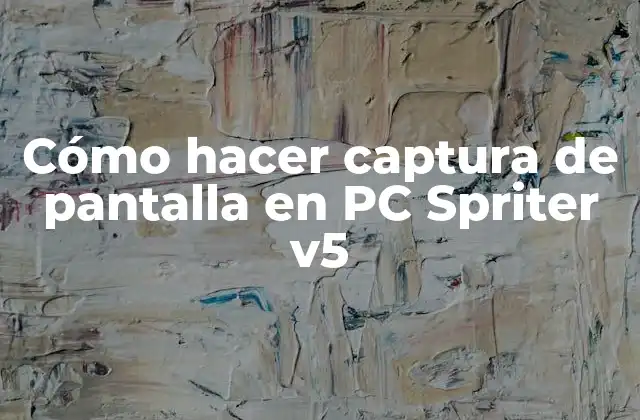 Cómo Hacer Captura de Pantalla en Pc Spriter V5