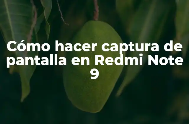 Cómo Hacer Captura de Pantalla en Redmi Note 9