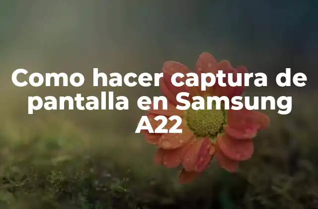 Como Hacer Captura de Pantalla en Samsung A22