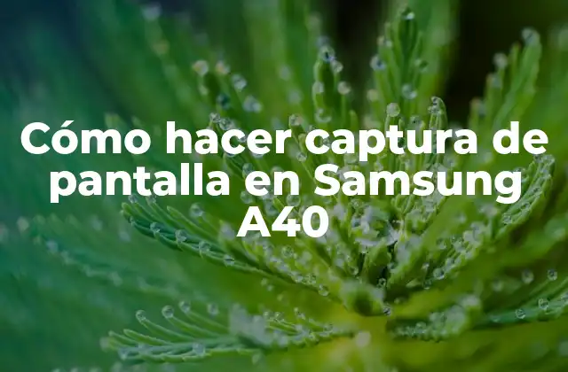 Cómo Hacer Captura de Pantalla en Samsung A40