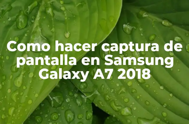 Como Hacer Captura de Pantalla en Samsung Galaxy A7 2018