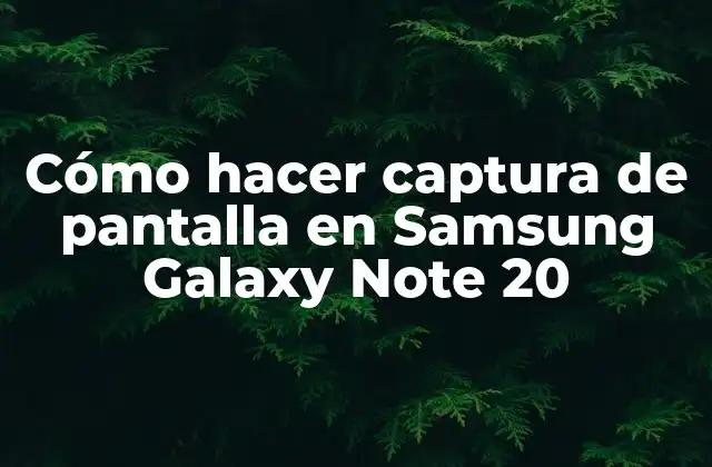 Cómo Hacer Captura de Pantalla en Samsung Galaxy Note 20