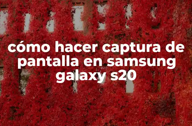 Cómo Hacer Captura de Pantalla en Samsung Galaxy S20