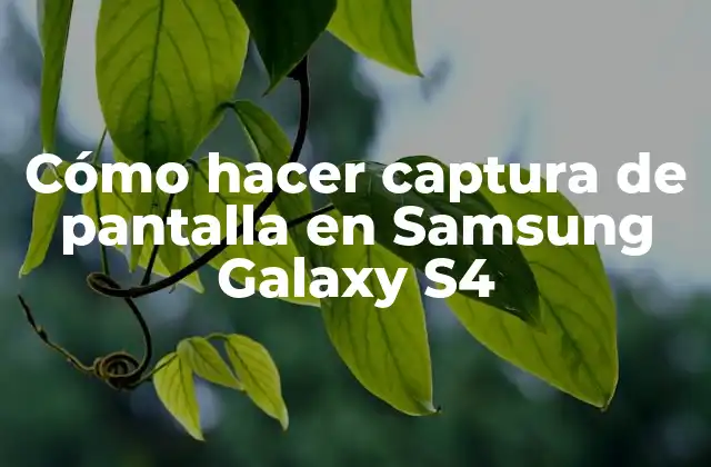 Cómo Hacer Captura de Pantalla en Samsung Galaxy S4