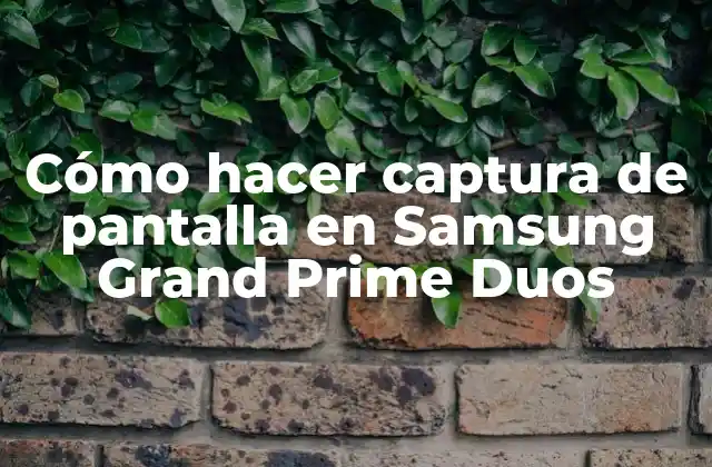 Cómo Hacer Captura de Pantalla en Samsung Grand Prime Duos