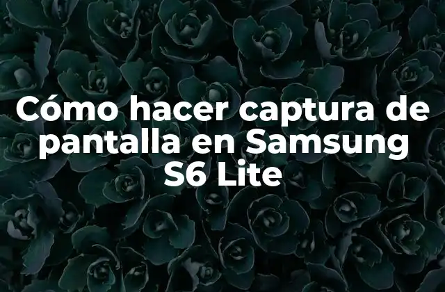 Cómo Hacer Captura de Pantalla en Samsung S6 Lite