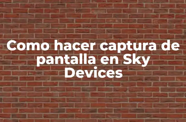 Como Hacer Captura de Pantalla en Sky Devices
