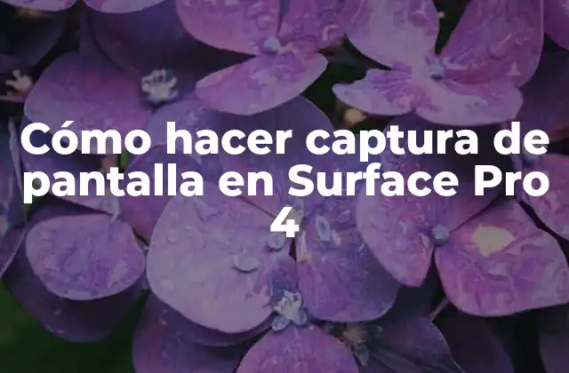 Cómo Hacer Captura de Pantalla en Surface Pro 4