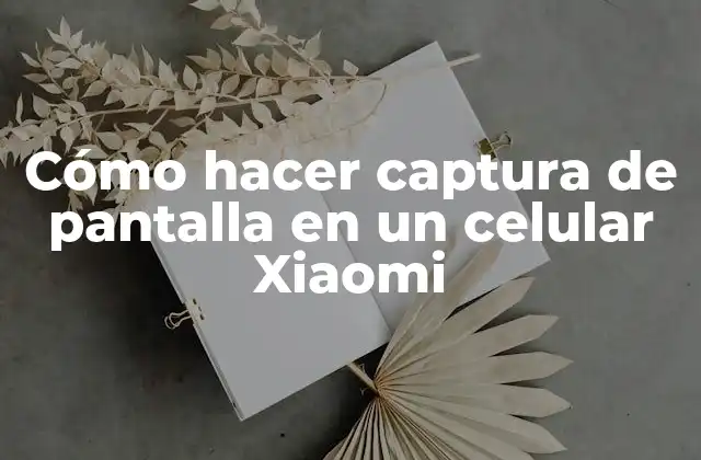 Cómo Hacer Captura de Pantalla en un Celular Xiaomi