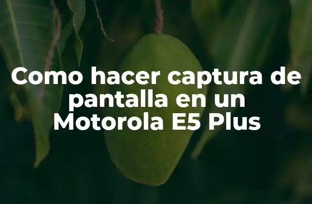 Como Hacer Captura de Pantalla en un Motorola E5 Plus