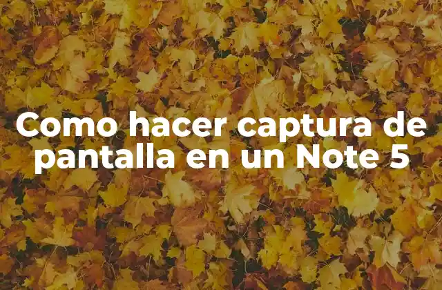 Como Hacer Captura de Pantalla en un Note 5