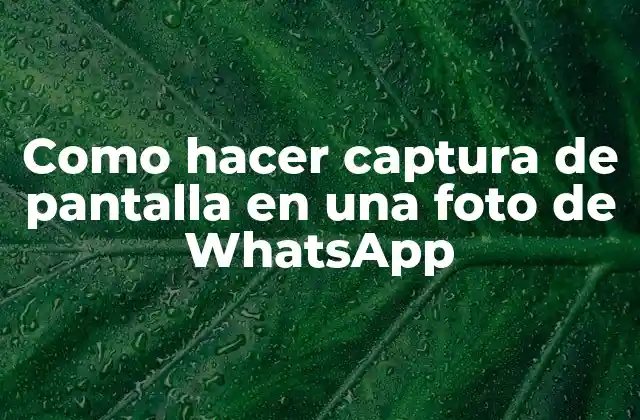 Como Hacer Captura de Pantalla en una Foto de Whatsapp