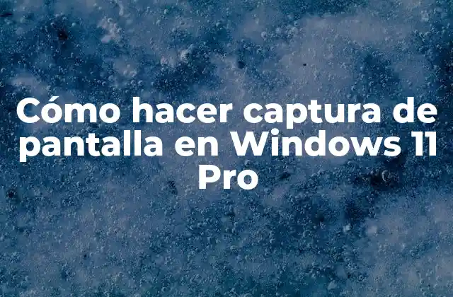 Cómo Hacer Captura de Pantalla en Windows 11 Pro