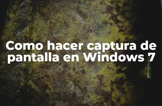 Como Hacer Captura de Pantalla en Windows 7