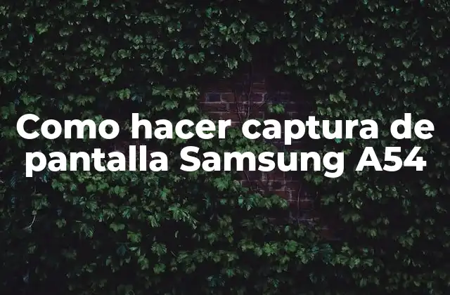 Como Hacer Captura de Pantalla Samsung A54