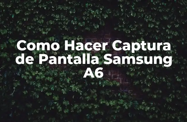 Como Hacer Captura de Pantalla Samsung A6