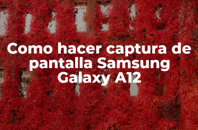 Como Hacer Captura de Pantalla Samsung Galaxy A12