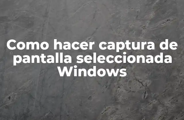 Como Hacer Captura de Pantalla Seleccionada Windows