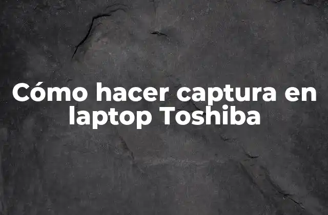 Cómo Hacer Captura en Laptop Toshiba