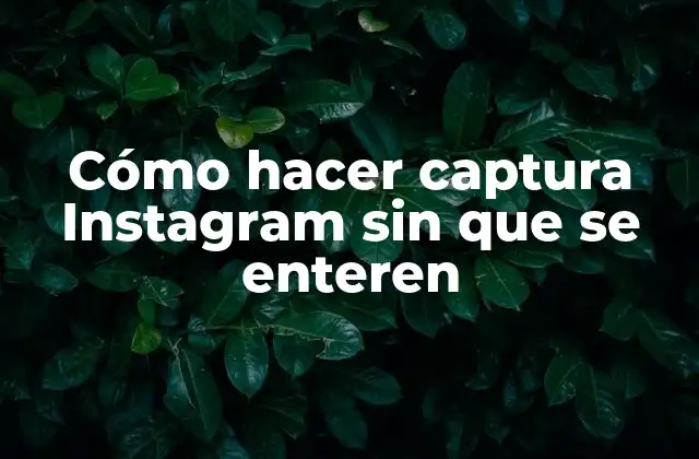 Cómo Hacer Captura Instagram sin que Se Enteren