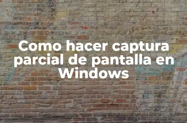 Como Hacer Captura Parcial de Pantalla en Windows
