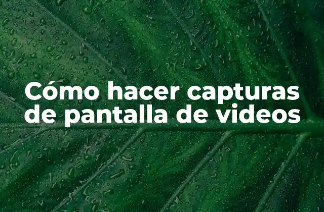 Cómo Hacer Capturas de Pantalla de Videos
