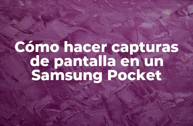 Cómo Hacer Capturas de Pantalla en un Samsung Pocket