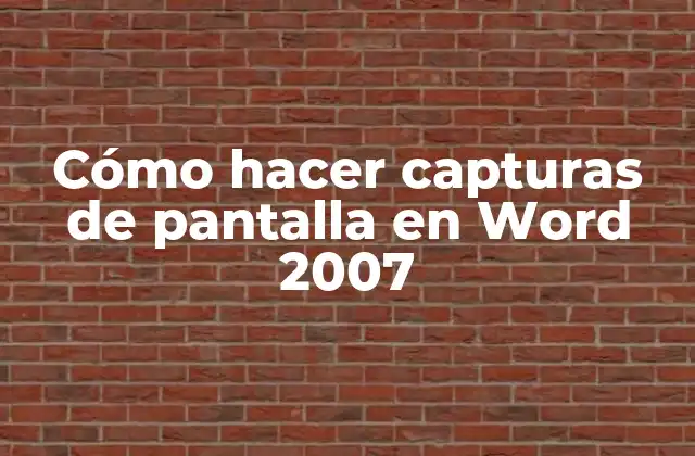 Cómo Hacer Capturas de Pantalla en Word 2007