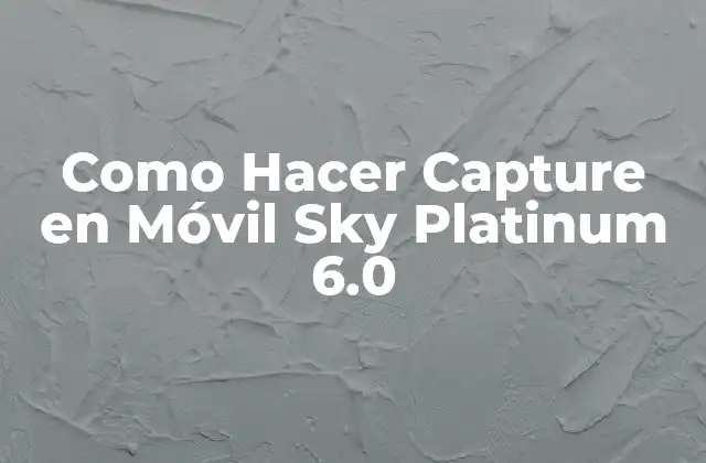 Como Hacer Capture en Móvil Sky Platinum 6.0