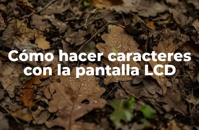 Cómo Hacer Caracteres con la Pantalla Lcd