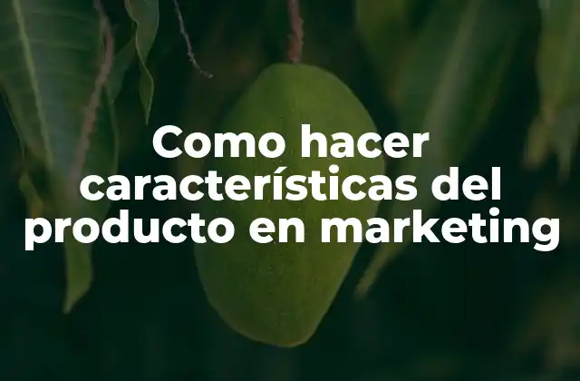 Como Hacer Características Del Producto en Marketing