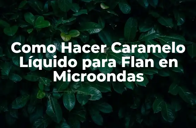 Qué es el Caramelo Líquido y para Qué Sirve en el Flan