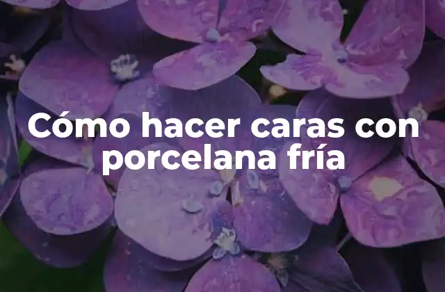 Cómo Hacer Caras con Porcelana Fría